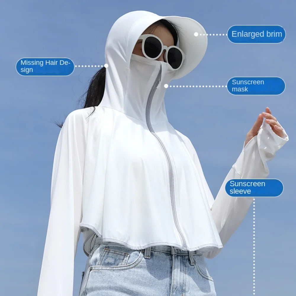 Summer Female Sun Protection Clothing UV Protection Long Sleeve Ladies Cloak Quick Dry Clothing Thin Jackets