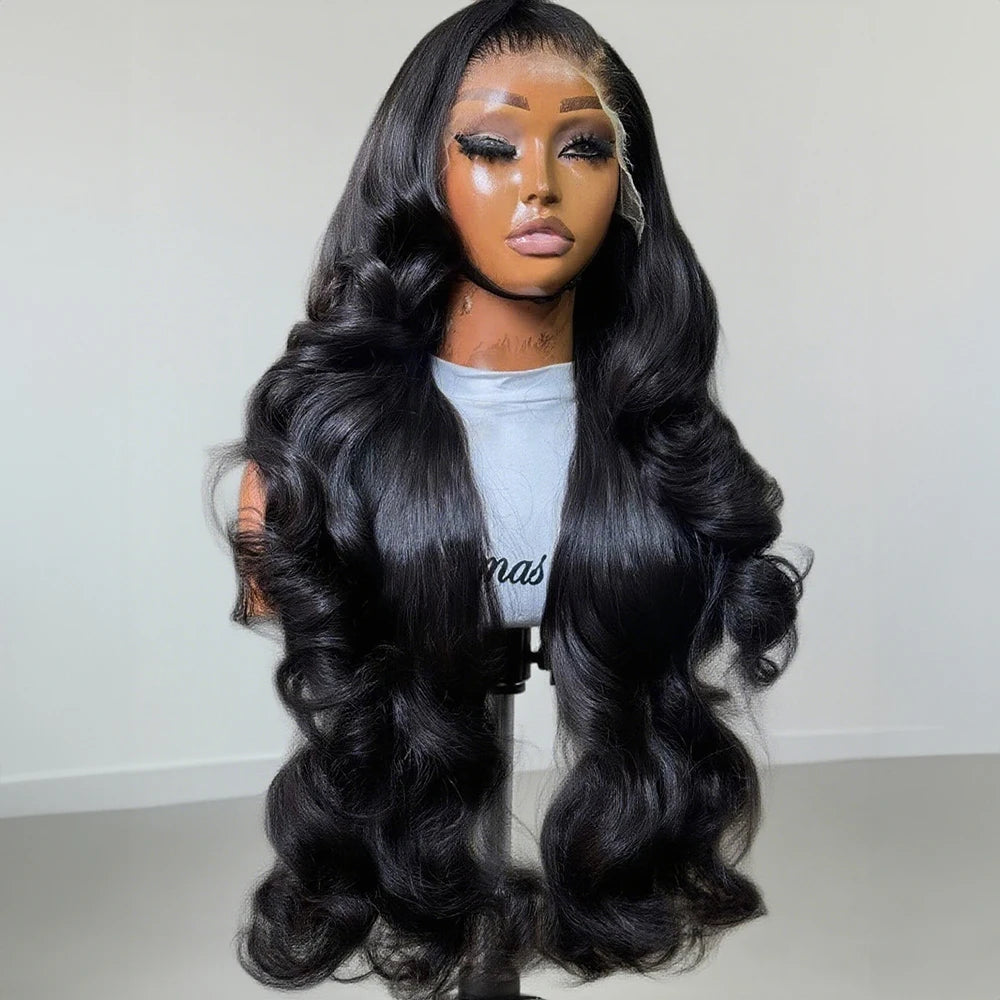 100% Human Hair Body Wave Lace Front Wig 300% Density 40 Inch Wigs 360 4x4 13x4 13x6 HD Lace Frontal Wig Brazilian Natural Black