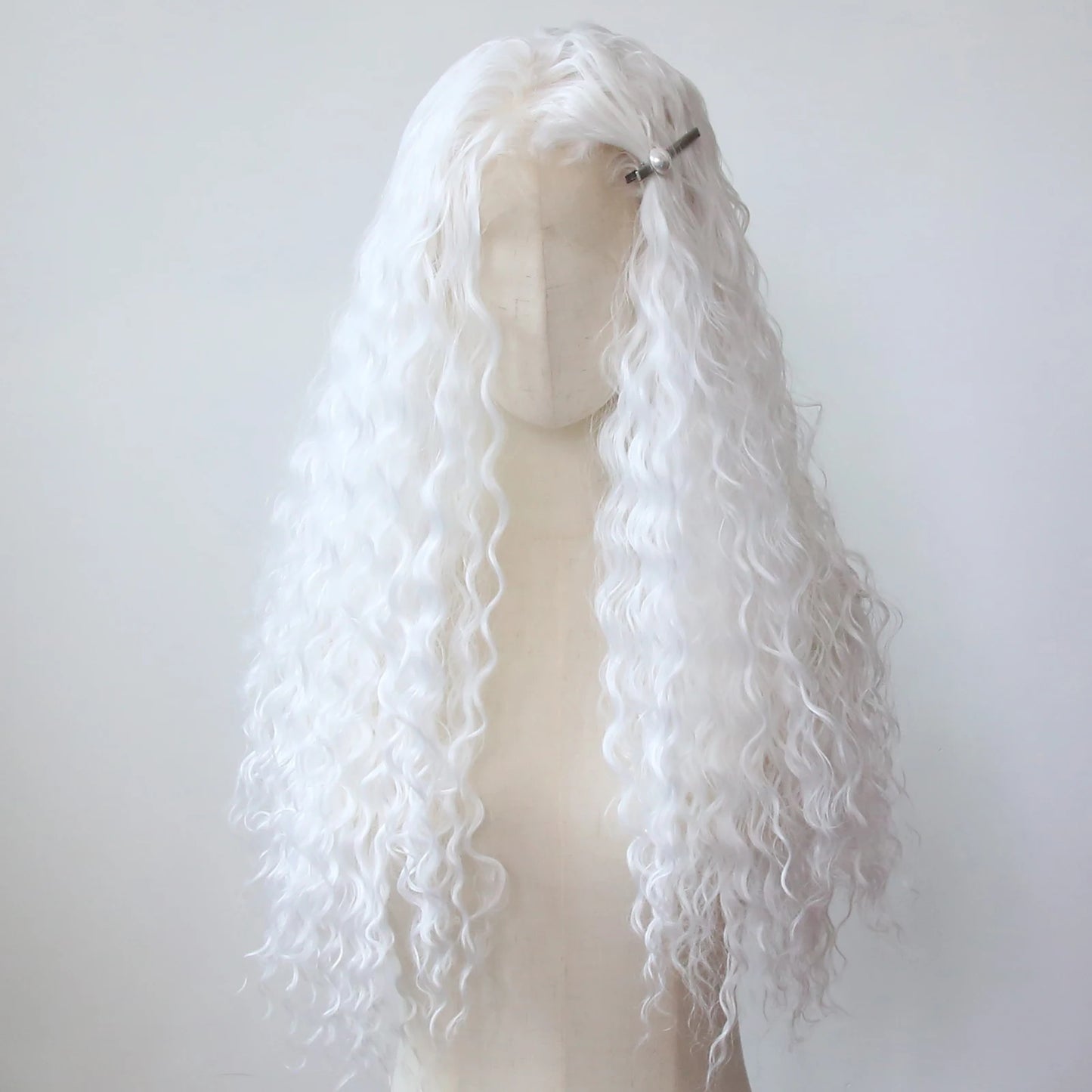 Black Romance Curly Synthetic Lace Front Wig Long Deep Curly Jet Black Lace Front Synthetic Wig Pre Plucked Natural Hairline