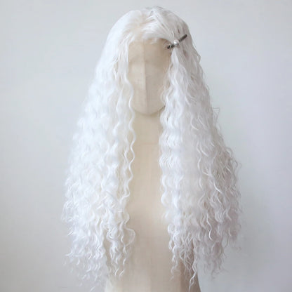 Black Romance Curly Synthetic Lace Front Wig Long Deep Curly Jet Black Lace Front Synthetic Wig Pre Plucked Natural Hairline