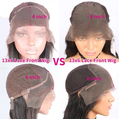 Body Wave 13x6 13x4 Lace Frontal Human Hair Wig Transparent 100% Highlight 34 Inch Brazilian Wigs #4/27 on sale For Women 180%