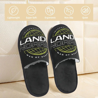 Custom British Lando Norris Racing Driver Guest Slippers for Spa Women House Slipper