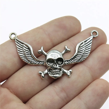 30Pcs/Bag 10 Styles Antique Silver Color Skull Skeleton Charms Pendant Diy Jewelry Accessories For Jewelry Making