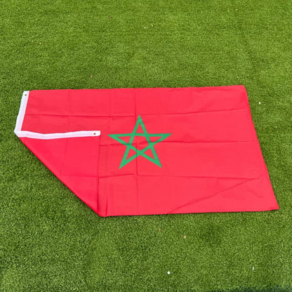 Morocco Flag 150x90cm Large 3x5 FT Moroccan National Flag Green Star Polyester Double Stitched Outdoor Indoor Decoration