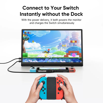 Dopesplay 15.6 inch Portable Monitor 1080P IPS External Screen Extender Display for Laptop PS 4 5 Switch Gaming Travel Monitors
