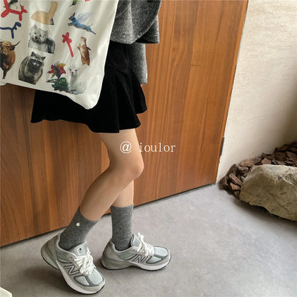 SP&CITY Colored Dotted Sheep Woolen Socks Women's Winter Warm Keeping Middle Tube Socks Casual Thick Korean Fashion Stockings