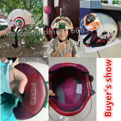 BEON Motorcycle Helmet for Adult and Child All Seasons Electric Vehicle Half Helmet Summer Sun Protection Helmet Motorcycle