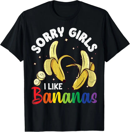 "Sorry Girl I Love Banana" Fun LGBTQ Gay Pride T-shirts Men Short Sleeve Fashion Streetwear Tshirts