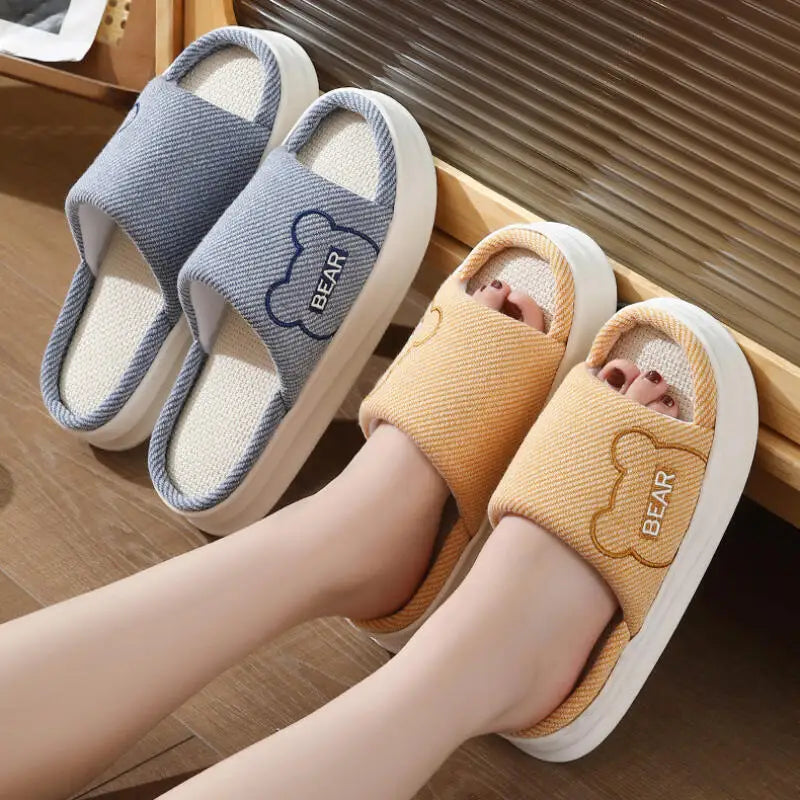 Platform Women's Slippers Flats Indoor Spring Summer Luxury Designer Shoes Girls Casual Soft Sole Cartoon Home Slides Elegant