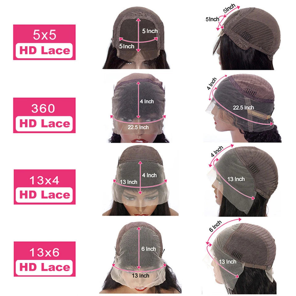 HD Lace Wig 13x6 Human Hair Straight 13x4 Lace Front Human Hair Wigs 5x5 Glueless Wig Pre Plucked 13x6 Full HD Lace Frontal Wigs