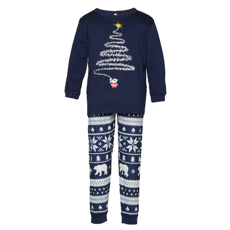 Christmas Family Matching Pajamas Set Firework Print Mom Dad Kids Home Clothes Warm Soft Sleepwear Baby&Dog Romper Pjs Xmas Look