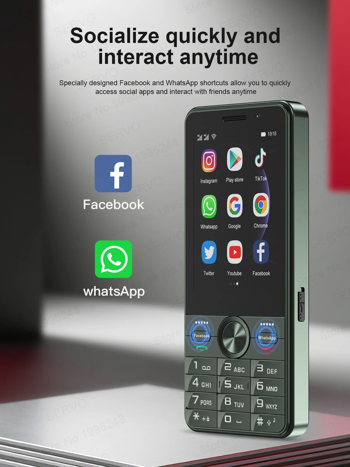 SERVO F25 PRO Android Smartphone 4G LTE 3.5" Touch Screen 2GB+16GB Play Store GPS FM Radio Button Smart Phones Dual SIM Standby