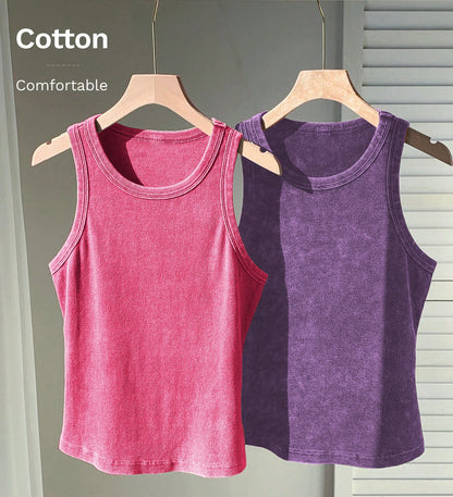3PCS Set Cotton Camisole Vest Paired Summer Slim Fit Clothing Simple Versatile Basic Top Breathable Womens Korean Style Tops