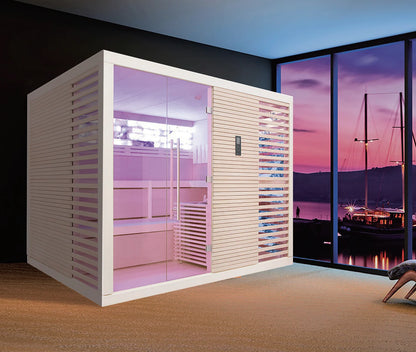 Customization Modern Dry Wet Steam Shower Room Outdoor Sauna Cabin Combos Steam Shower Full Spectrum Far Infrared Sauna Bath Woo