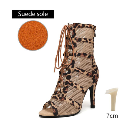 DKZSYIM Dance Boots Latin Women Ballroom Dance Shoes Ladies Girls Soft Soles Tango/Salsa Dance Shoes Sexy Thin Heel 7cm-11cm