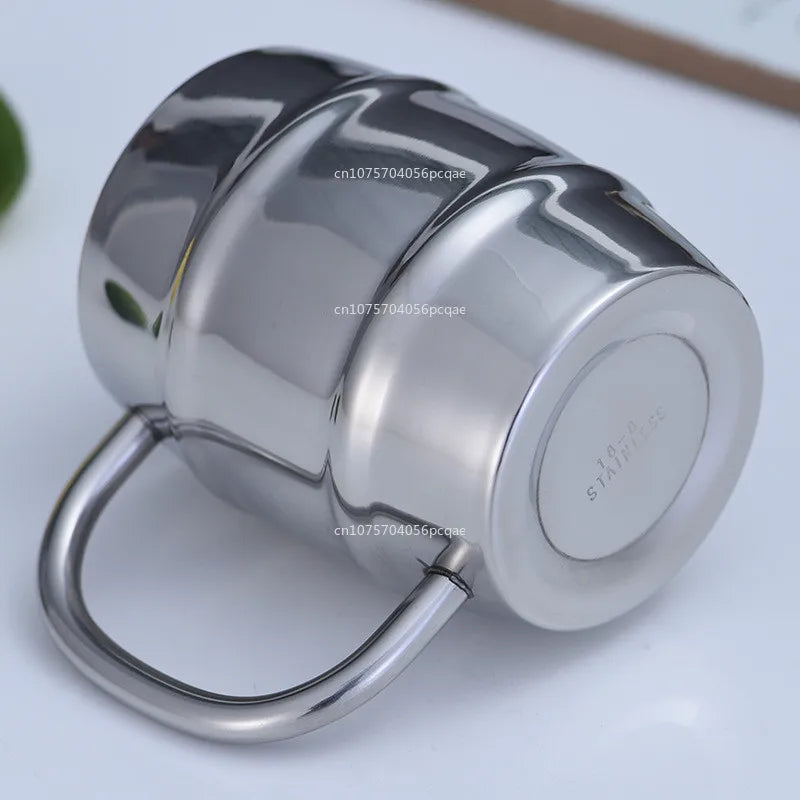 Hot Sale Double Wall Stainless Steel Beer Mug Portable Coffee Tea Cups Travel Tumbler Office Use Water Cup with Handle Drinkware