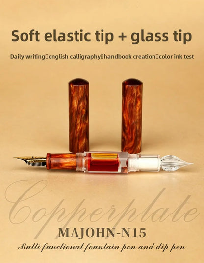 MOONMAN MN15 Beginner Copperplate Calligraphy Pen Variable Line Soft Elastic Iridium Tip Transparent Acrylic Ink Pen Gift Set