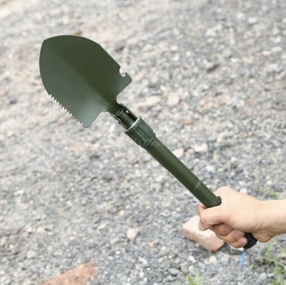 Foldable Portable Mounted Shovel Camping Tent Outdoor Shovel Self-defense Survival Tool Compass Storage Bag