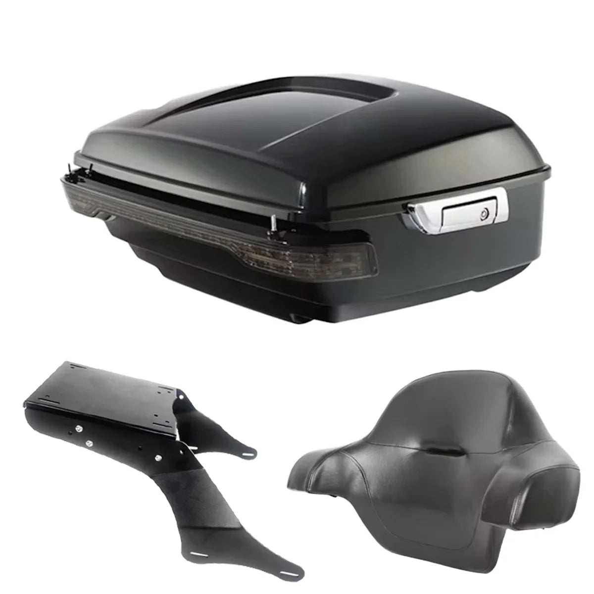 For Kawasaki Vulcan 1700 Vaquero Vn1700 2010-2025 Waterproof ABS King Tour Pak Pack Top Box Case With Luggage Rack