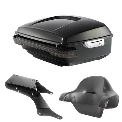 For Kawasaki Vulcan 1700 Vaquero Vn1700 2010-2025 Waterproof ABS King Tour Pak Pack Top Box Case With Luggage Rack