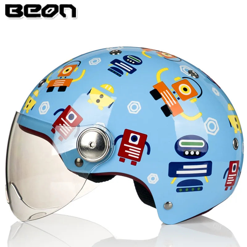 BEON Motorcycle Helmet for Adult and Child All Seasons Electric Vehicle Half Helmet Summer Sun Protection Helmet Motorcycle