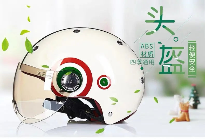 BEON Motorcycle Helmet for Adult and Child All Seasons Electric Vehicle Half Helmet Summer Sun Protection Helmet Motorcycle