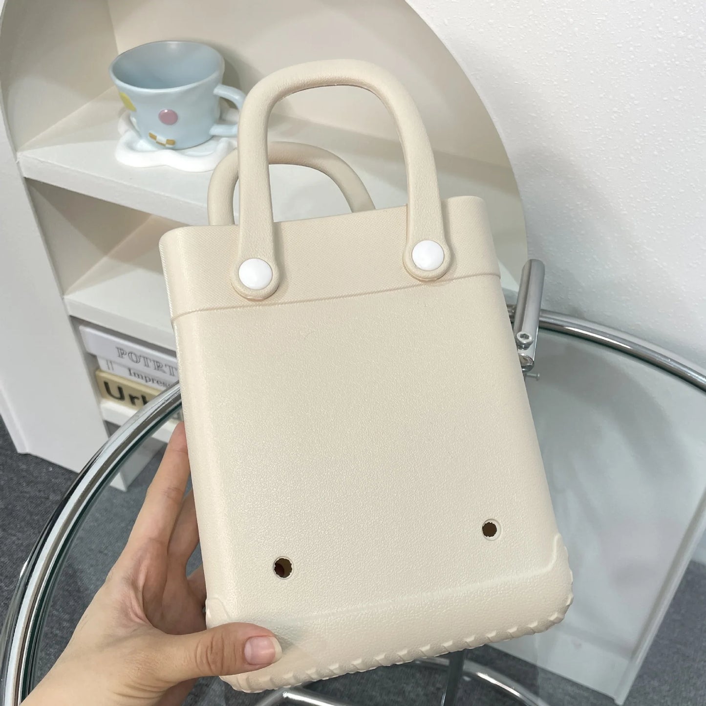 EVA Waterproof Mini Beach Tote Bag Travel Bags Sandproof  Small Size Handbag for Sports Gym Travel Market Outdoor