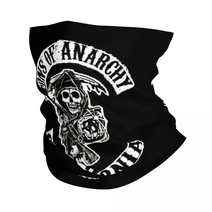 Custom 1 Percenter Essential Sons Bandana Neck Gaiter for Ski Camping Men Women Wrap Scarf TV Show Anarchy Headband Warmer