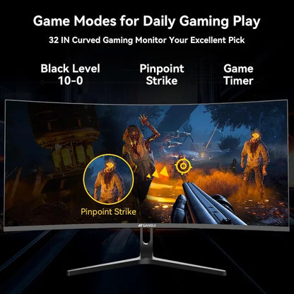 32 Inch Curved 240Hz Gaming Monitor High Refresh Rate, FHD 1080P Gaming PC Monitor HDMI DP1.4, Curved 1500R, 1Ms MPRT, HDR