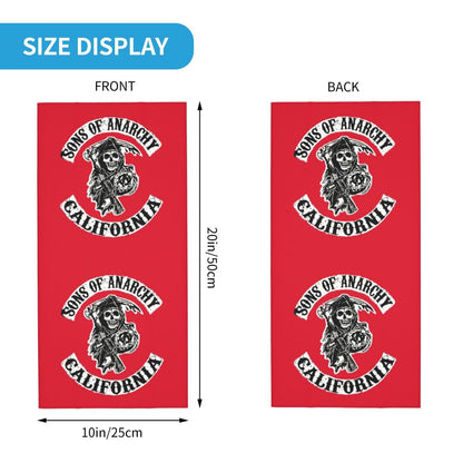 Custom 1 Percenter Essential Sons Bandana Neck Gaiter for Ski Camping Men Women Wrap Scarf TV Show Anarchy Headband Warmer