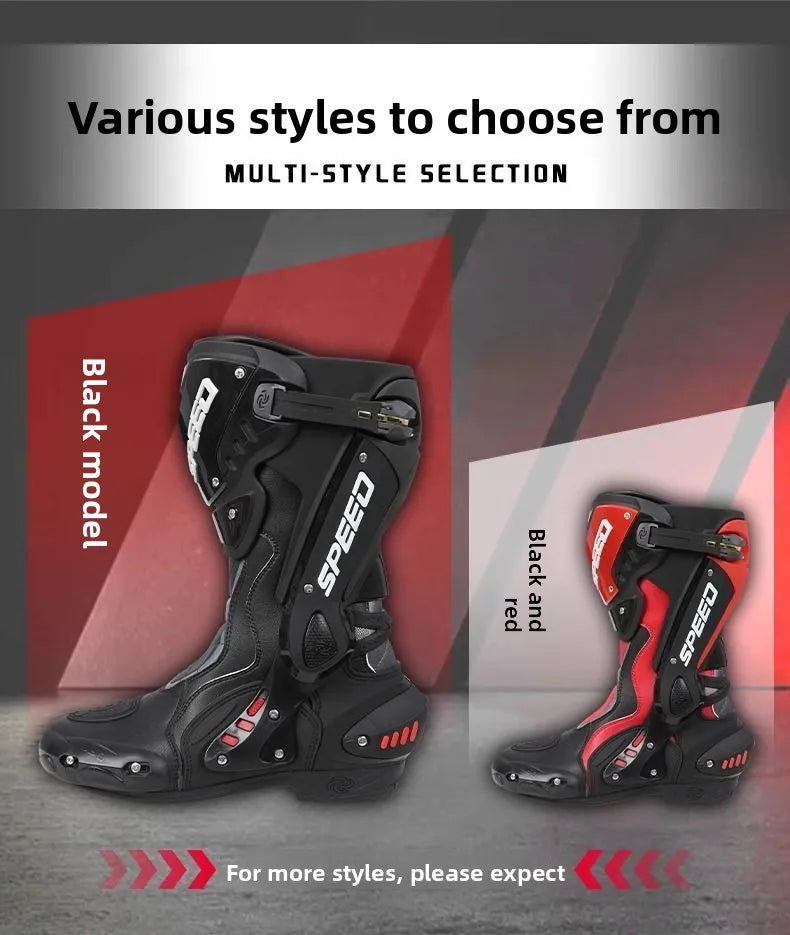 HOT  Men's Motorcycle Racing Waterproof Motorcycle Off-road Racing Rally Boots Four Seasons Anti-collision Protection Rider