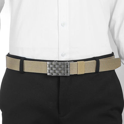 Men's Fabric Belt Nylon Canvas Automatic Belt Man Designer Belts Men Working Waistband Casual Men's Trousers Waist Belt ZX006