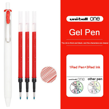 uni-ball one Mitsubishi Limted Gel Pen,Black/Red/Blue/Navy Blue Core Black Technology Signing Canetas for homework,test,meeting