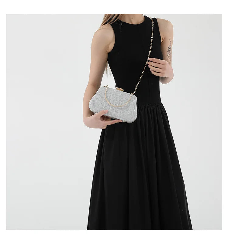 Luxury High Design Women Evening Bag Brand Party Banquet Glitter Bag for Ladies Wedding Clutch Handbag Shoulder Bag Chain Bolsas