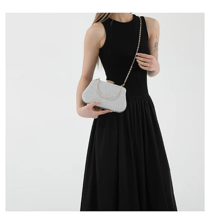 Luxury High Design Women Evening Bag Brand Party Banquet Glitter Bag for Ladies Wedding Clutch Handbag Shoulder Bag Chain Bolsas