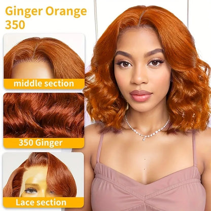 350 Ginger Orange Human Hair Wig Body Wave Pre Plucked With Baby Hair Lace Front Wigs 13x4 Ear To Ear Lace Body Wave Lace Wigs 1
