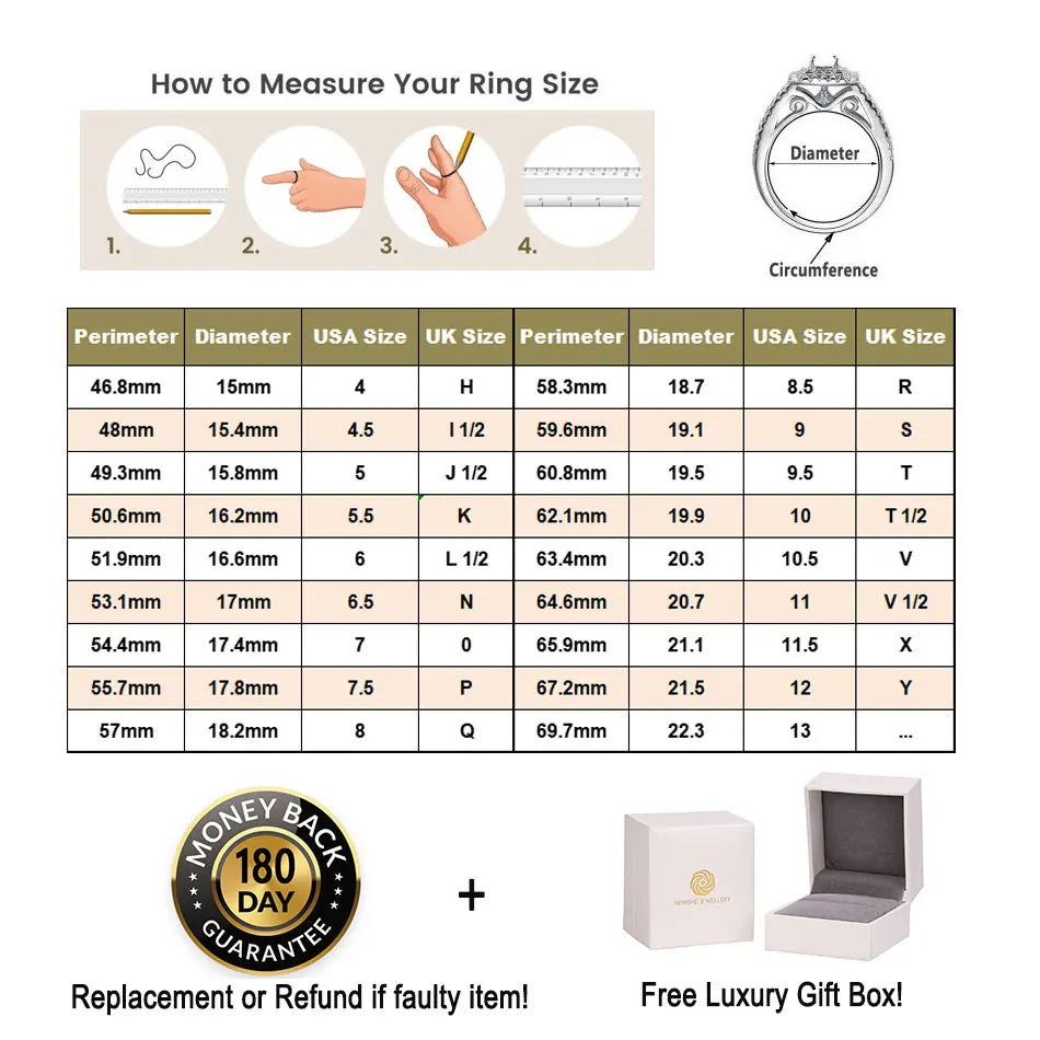 Newshe Luxury 925 Sterling Silver Halo Wedding Ring Set for Women Elegant Yellow Gold Plated Princess Simulated Diamond Rings