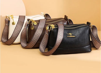 100% Cow Leather High Quality Handbag Purse Women Bag Trend Luxury Designer Shoulder Crossbody Sac Ladies Branded Fashion Totes