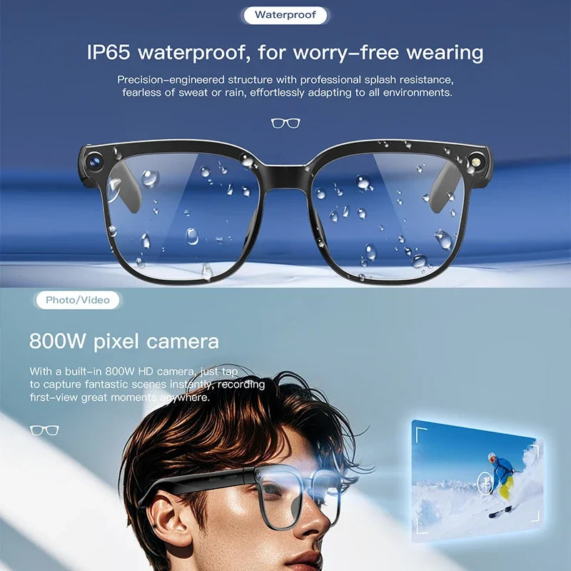 2026 4K HD AI Smart Glasses New Bluetooth Call Voice Assistant Control Chat GPT 800MP Camera AI Translation Sunglasses Men Women