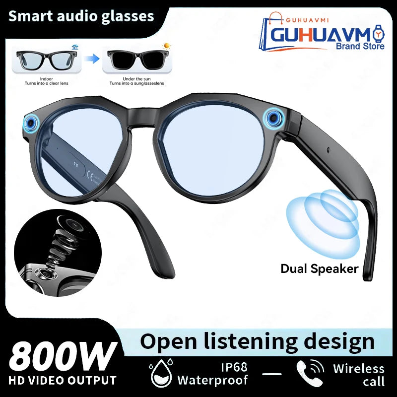 2026 New 8K HD AI Smart Glasses Men Chat GPT 800MP Camera Bluetooth Call AI Translation Voice Assistant Control Sunglasses Women
