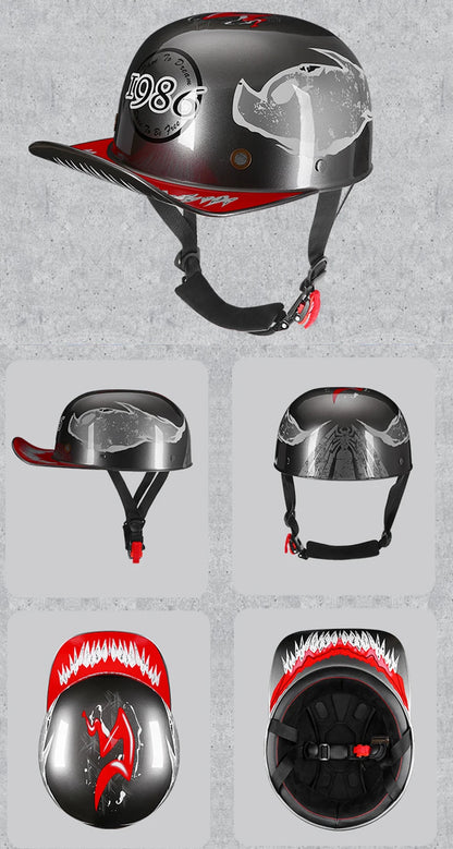 2022 Baseball Cap Helmet Motorcycle Vintage Retro Helmets Summer Open Face Scooter Cruiser Chopper Gangster DS Men Women