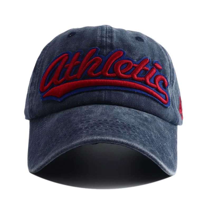 Athletic Letter Embroidery Baseball Cap Retro Washed Cotton Peaked Hat Hip Hop Trucker Dad Caps Fashion Sun Hats for Women Men