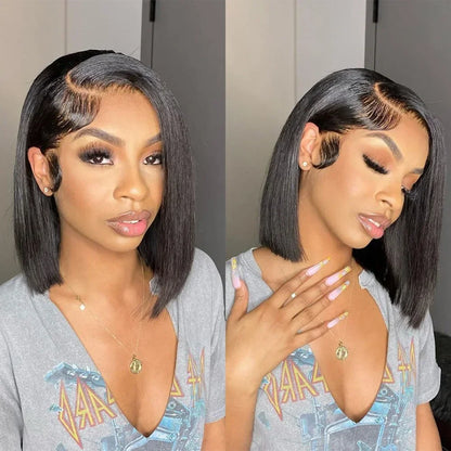 2026 New 4x4 Lace Front Bone Straight Wigs Cheap Short Bob Wig Brazilian Preplucked Lace Frontal Wigs