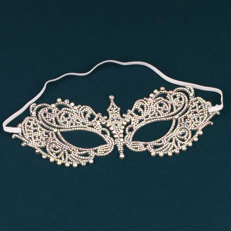 Wedding Dance Mask Headdress Bride Party Rhinestone Tassel Wedding Card Personality Mask Stage Accessories