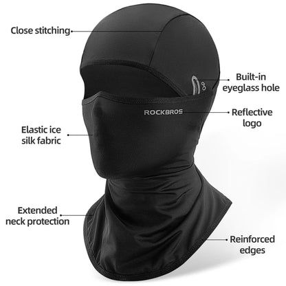 ROCKBROS Summer Ice Silk Cycling Mask Caps Outdoor Sun Protection Sports Motorcycle Cool Full Face Bicycle Mask Bike Scarf Mask