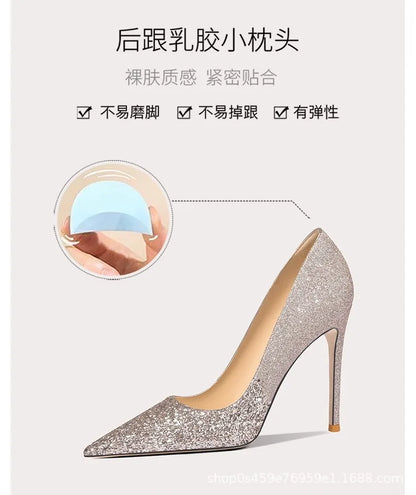 Champagne Color  High Heels 10cm 8cm 6cm Women's Shoes Thin Heels Pointed Head Ladies Pumps Shallow Mouth Stiletto Party Shoes