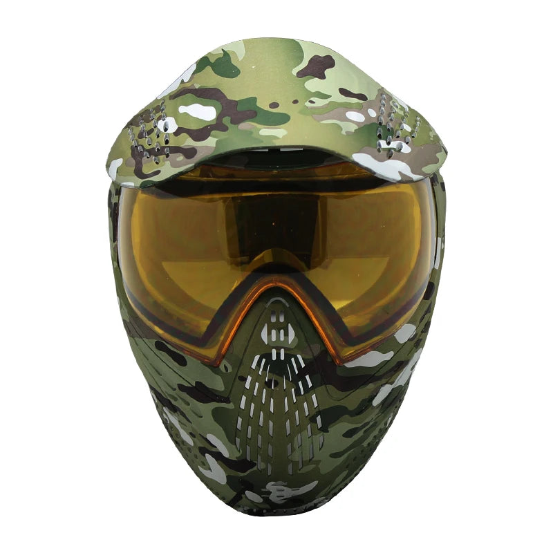 GREAT II Lotus Camo Tactical PAINTBALL MASK with Visor Airsoft Mask with DYE I4 Thermal Lens