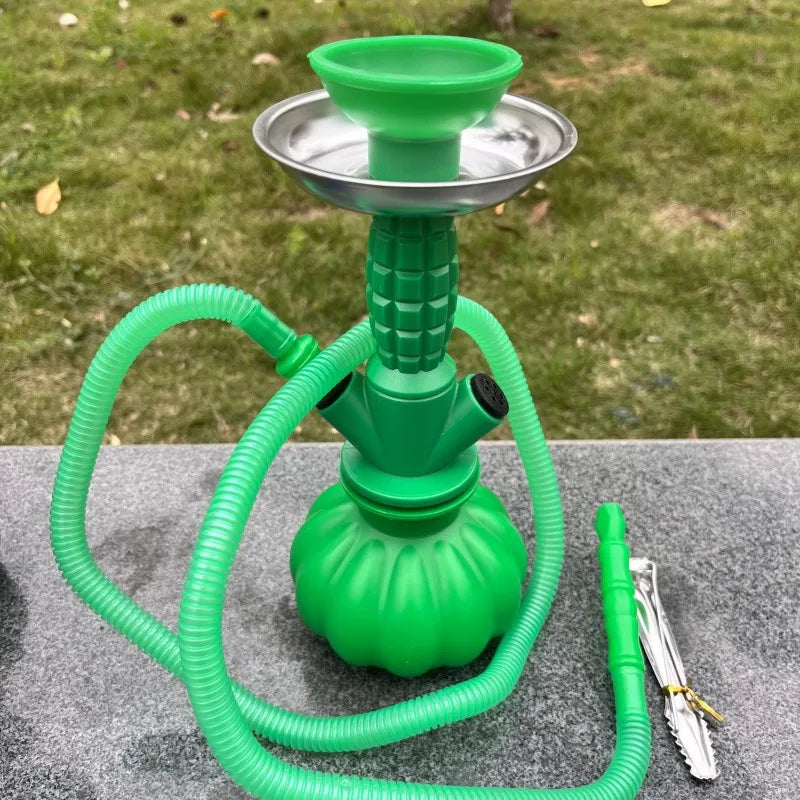 Acrylic Shisha Hookah Set with Single Silicone Hose for Outdoor Travel Portable Narguile Cachimba Accessories