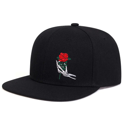 Unisex Skeleton Finger Embroidery Hip-hop Hats Spring Autumn Outdoor Adjustable Casual Baseball Caps Men Women Sunscreen Hat
