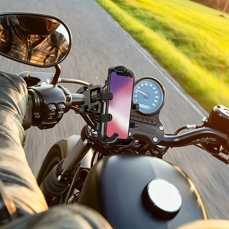 1 Pcs Super stable Motorcycle Handlebar Phone Holder 360 Degree Rotating Motorcycle Navigation Shock-proof Phone Stand Bracket